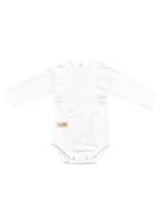 Body dla niemowląt - Baby in world Body niemowlęce z długim rękawem bawełniane z falbanką ecru, Rozmiar: 68/74 - miniaturka - grafika 1
