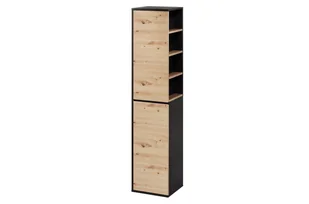 Słupek łazienkowy Szynaka Meble Mossa 35x160x33 lewy dąb artisan/czarny WG-100-1829 - Szafki łazienkowe - miniaturka - grafika 1