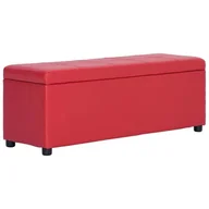 Ławki do przedpokoju - vidaXL Ławka ze schowkiem, 116 cm, czerwona, sztuczna skóra vidaXL - miniaturka - grafika 1