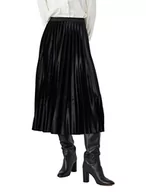 Spódnice - Koton Damska spódnica satynowa Pleated Midi Skirt Rock, czarny (999), XS - miniaturka - grafika 1