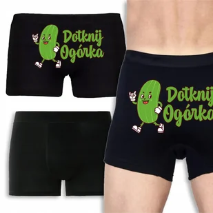 BOKSERKI CZARNE Prezent Walentynki Rocznicę Dla Niego DOTKNIJ OGÓRKA - M - Majtki damskie - miniaturka - grafika 1