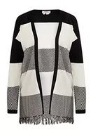 Swetry damskie - aleva Damski otwarty kardigan 15524852-AL04, czarno-biały, M/L, czarny biały, M-L - miniaturka - grafika 1