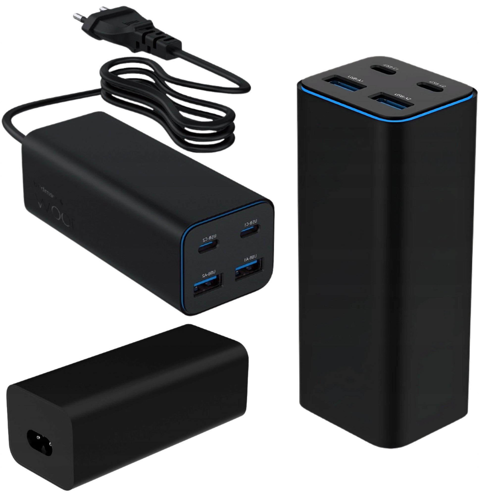 Szybka Ładowarka USB Power Delivery 4 porty USB C USB A 100W PD QC 3.0 GaN 5905910801486