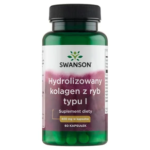 SWANSON Hydrolizowany kolagen z ryb typu I 400 mg - 60 kapsułek SWU1034 - Stawy, mięśnie, kości - miniaturka - grafika 1