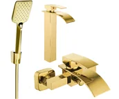 Zestawy baterii łazienkowych - Mexen Aries R62 zestaw wannowy, złoty - 744813R62-50 - miniaturka - grafika 1