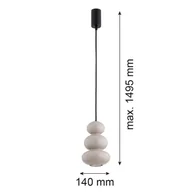 Lampy sufitowe - Lampa wisząca szklana Oman Argon, możliwość ściemniania, aluminiowy / szary / cynkowy, salon / jadalnia, szkło - miniaturka - grafika 1