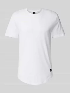 Koszulki męskie - T-shirt w jednolitym kolorze z okrągłym dekoltem - grafika 1