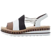 Sandały damskie - Rieker Sandały damskie V79s1, Beżowy kombi, 40 EU - miniaturka - grafika 1