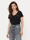 Koszulki i topy damskie - Pieces T-Shirt New Billy 17102921 Czarny Regular Fit - miniaturka - grafika 1