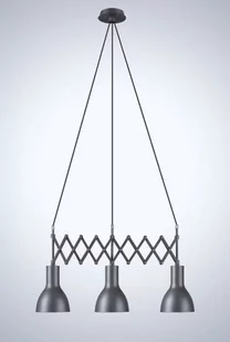 Auhilon LAMPA wisząca TESLA P2438-3L metalowa OPRAWA zwis na harmonijce szary P2438-3L - Lampy sufitowe - miniaturka - grafika 1