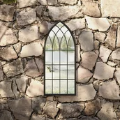 Pozostałe ozdoby ogrodowe - vidaXL Lustro ogrodowe, czarne, 70x30 cm, żelazne - miniaturka - grafika 1