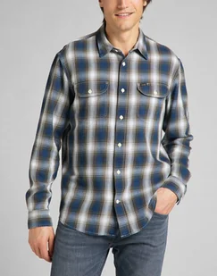 Lee Worker Shirt Serpico Green L68Hmjoj-M - Koszule męskie - miniaturka - grafika 1