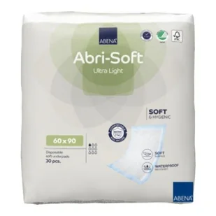 Wyrób medyczny, ABENA Podkłady higieniczne ABRI-SOFT Ultra Light 60x90cm 30 sztuk - Prześcieradła dla dzieci - miniaturka - grafika 1