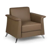 Fotele - B2B Partner Fotel skórzany FOREST, brązowy 443108 - miniaturka - grafika 1