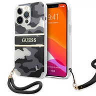 Etui i futerały do telefonów - Guess GUHCP13XKCABBK iPhone 13 Pro Max 6,7" czarny/black hardcase Camo Strap Collection GUE001604-0 - miniaturka - grafika 1
