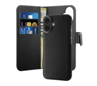 Etui i futerały do telefonów - Puro Wallet Detachable MagSafe 2w1 do iPhone 16 Plus Czarny - miniaturka - grafika 1