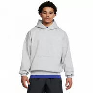 Bluzy sportowe męskie - Męska bluza dresowa nierozpinana z kapturem Under Armour UA Icon Fleece Os Hood - szara - UNDER ARMOUR - miniaturka - grafika 1