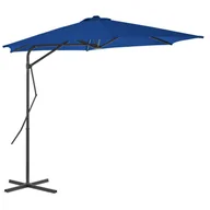 Parasole ogrodowe - vidaXL Parasol ogrodowy na stalowym słupku, niebieski, 300x230 cm vidaXL - miniaturka - grafika 1