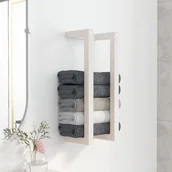 Wieszaki łazienkowe - Lumarko Wieszak na ręczniki, biały, 23x18x60 cm, lite drewno sosnowe - miniaturka - grafika 1