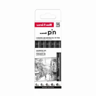 Cienkopisy - Cienkopis kreślarski PIN 200 czarny różne grubości 02-10 5szt. - UNI - miniaturka - grafika 1