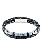 Bransolety męskie - U.S. Polo Assn. Skórzana bransoletka w kolorze granatowym - miniaturka - grafika 1