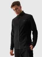 Koszulki sportowe męskie - Męski polar rozpinany bez kaptura 4F 4FWMM00TFLEM289 - czarny - miniaturka - grafika 1