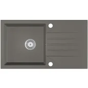 Zlewozmywaki - EOS Zlewozmywak granitowy EVINION szary metalik (z ociekaczem) - miniaturka - grafika 1