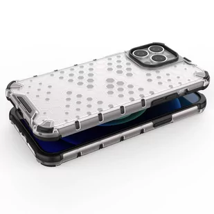 Honeycomb etui pancerny pokrowiec z żelową ramką iPhone 13 Pro Max zielony - Etui i futerały do telefonów - miniaturka - grafika 4