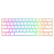 Klawiatury - ROYAL KLUDGE RK61 RGB Red Switch Biały - miniaturka - grafika 1