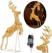 Ozdoby bożonarodzeniowe - Renifer świąteczny 120 LED dekoracja świetlna 145 cm do ogrodu, ciepły biały UNIWERSALNY - miniaturka - grafika 1