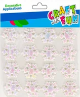 Zabawki kreatywne - Craft With Fun, Ozdoba dekoracyjna samoprzylepna, materiałowa Śnieżynki, 16 szt., 501457 - miniaturka - grafika 1