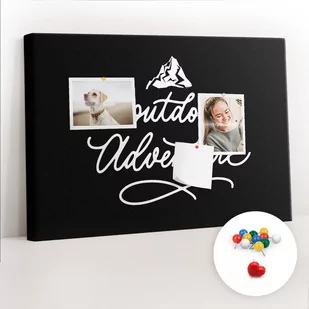Szkolna Tablica korkowa 60x40 cm, Kolorowe Pinezki, wzór Cytat z podróży - Tablice i flipcharty - miniaturka - grafika 1