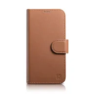 Etui i futerały do telefonów - iCarer Wallet Case 2in1 etui iPhone 14 Pro Max skórzany pokrowiec z klapką Anti-RFID brązowy (WMI14220728-BN) - miniaturka - grafika 1