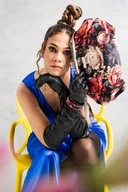 Torebki damskie - PROPS Torebka damska z biglem wzór kwiaty welurowa Kwiatowa Symfonia - miniaturka - grafika 1