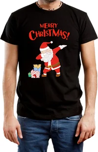 T-SHIRT MĘSKI NADRUK PREZENT ŚWIĘTA ŚWIĄTECZNA KOSZULKA CZARNA R-XL A429 - Koszulki męskie - miniaturka - grafika 1