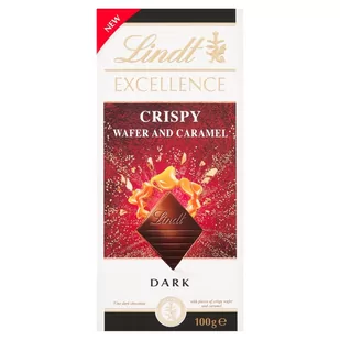 Lindt Excellence Gorzka czekolada z kawałkami kruchych wafelków i karmelu 100 g - Czekolada - miniaturka - grafika 1