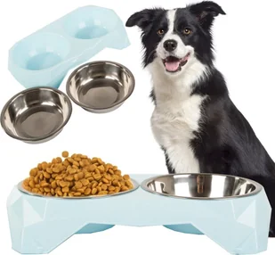 Verk Miska podwójna dla psa kota metalowa 350ml x 2 Miska podwójna dla psa kota metalowa 350ml x 2 - Miski dla psów - miniaturka - grafika 1