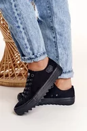 Trampki damskie - Damskie Trampki Na Dużej Podeszwie BIG STAR FF274248 Czarne-38 - miniaturka - grafika 1