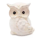 Figurki dekoracyjne - Sowa ceramiczna biała dekoracja figurka 10 cm - miniaturka - grafika 1