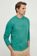 Bluzy męskie - Pepe Jeans bluza bawełniana Joe Crew męska kolor zielony z aplikacją - miniaturka - grafika 1