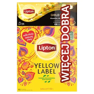 Lipton Yellow Label Herbata czarna 184 g (92 torebki) i Gold Tea Herbata czarna 25 torebek - Herbata - miniaturka - grafika 1