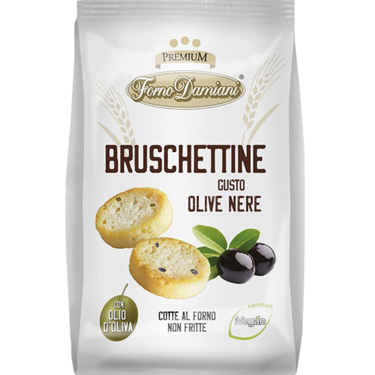Forno Bruschettine Olive Nere 90g włoskie grzanki z oliwkami pieczone
