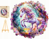 Puzzle - PUZZLE DREWNIANE BAJKOWY JEDNOROŻEC 280 ELEMENTÓW W DREWNIANYM PUDEŁKU - miniaturka - grafika 1