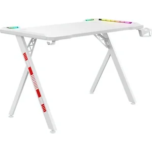 Biurko gamingowe DEFENDER Infinity RGB Biały - Biurka gamingowe - miniaturka - grafika 1