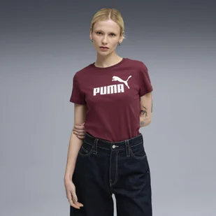 Damska koszulka z logo ESS No. 1 PUMA Ruby Shimmer Red - Koszulki sportowe damskie - miniaturka - grafika 1