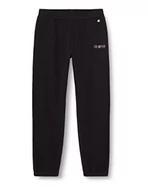 Spodnie damskie - Champion Damskie spodnie dresowe z dzianiny graficznej Powerblend z wysoką talią, zrelaksowane elastyczne mankiety, Czarny, M - miniaturka - grafika 1