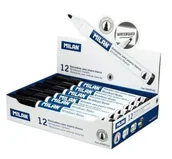 Flamastry - Marker do tablic okrągły czarny (12szt) MILAN - praca zbiorowa - miniaturka - grafika 1