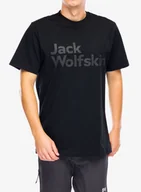 Koszulki i topy damskie - Koszulka z nadrukiem Jack Wolfskin Brand T - black - miniaturka - grafika 1