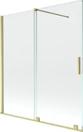 Parawany nawannowe - Mexen Velar parawan nawannowy 2-skrzydłowy przesuwny 150 x 150 cm, transparent, złoty szczotkowany - 896-150-000-01-55 - miniaturka - grafika 1