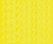 Pasmanteria - Cyfry samoprzylepne 3 cm żółty z połyskiem - miniaturka - grafika 1